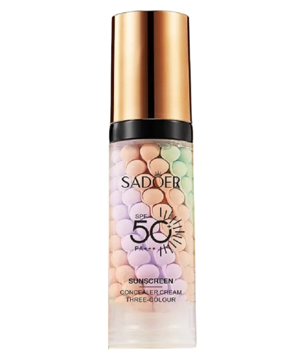 Cream Concealer med SPF50+ PA+++ Sunscreen Concealer Tri-Color Pore-Smoothing Concealer 40 g