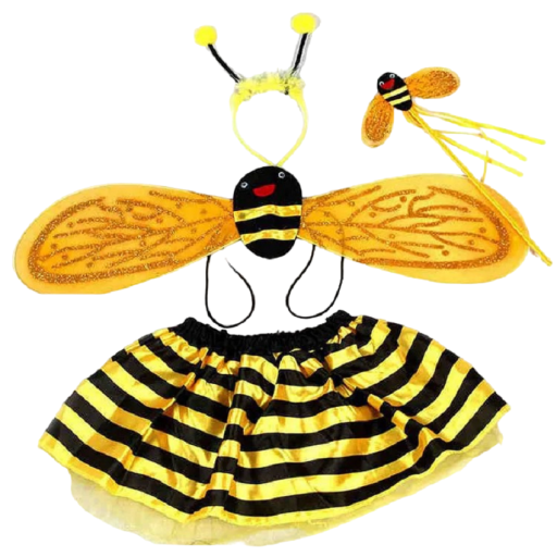 Bee-dräkt för flickor Cosplay Bee Carnival-dräkt med tillbehör Halloween-dräkt för flickor