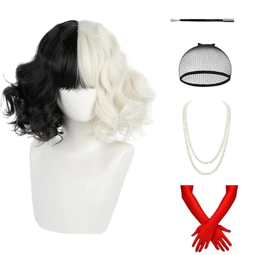 Cruella de Vil cosplay tillbehörsset Cruella de Vil kostymtillbehör Cruella de Vil kostym 5 st