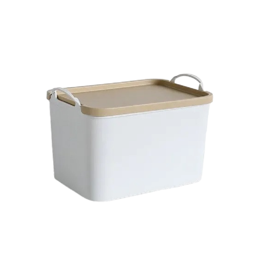 Förvaringslåda med lock Hushållsarrangör Förvaringsbehållare Plast Organization Box 25,8 x 18 x 18 cm