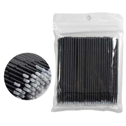 Engångs Micro Eyelash Brush Set med Micro Eyelash Appliceringsborstar Ögonfransförlängningsapplikator 1,2 mm 100 st