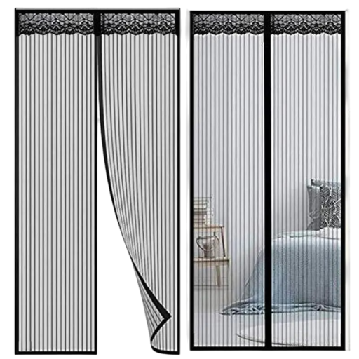 Magnetisk dörr insektsnät 210 x 100 cm Myggnät med magnetiska stängningar Mygggardin