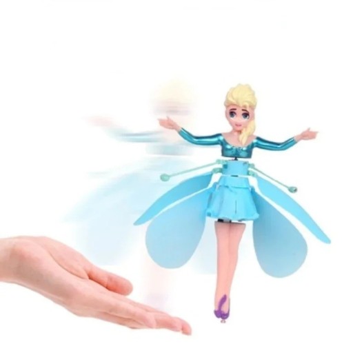 Roterande Princess Toy Luminous Flying Toy för tjejer med USB-laddning Flying Princess Elsa 20 x 19 cm