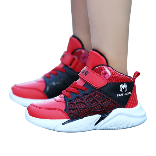 Sneakers med spindeltryck för pojkar Andas pojkskor Casual sneakers för pojkar Anti-halk