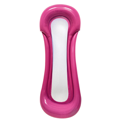 Uppblåsbar solstol med nät 160 cm Uppblåsbar rosa solstol för vatten
