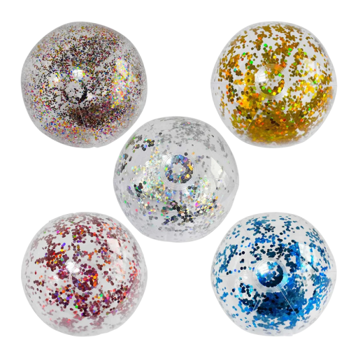 Uppblåsbar badboll med glitter Uppblåsbar poolboll 40 cm