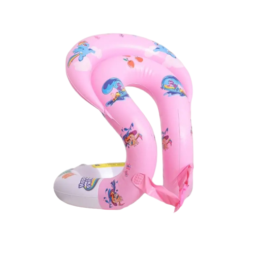 Uppblåsbar ring för barn Simring för barn från 7 till 12 år Rosa uppblåsbar vattenleksak 47 x 38 cm