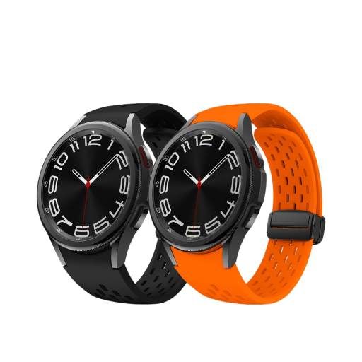 Klockarmband till Samsung Galaxy Watch 4/6 Classic Silikon klockarmband med svart spänne