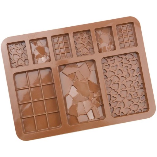 Silikonchokladform Delad skiva Bakning Hemmagjord praliner Vaxgjutgods Non-Stick Återanvändbar 15 × 20,4 cm