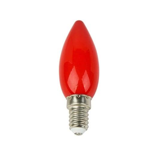 Röd smal LED-lampa E12 68x12 mm Dekorativ belysning inomhus och utomhusbruk Smal design Energisparande lång livslängd