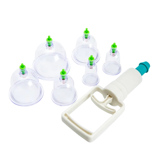 Massage Vakuum Cupping Cupping Set om 6 med Pump Plastic Cupping Therapy för muskelsmärta och förbättrad blodcirkulation