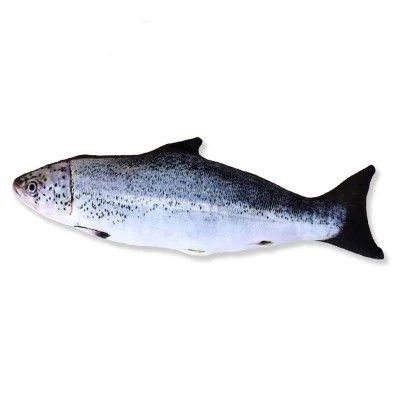 Plyschleksak för katter Fisk lax 20 cm Bitleksak för katter Interaktivt klösträd och bitdjur Mjuk plysch