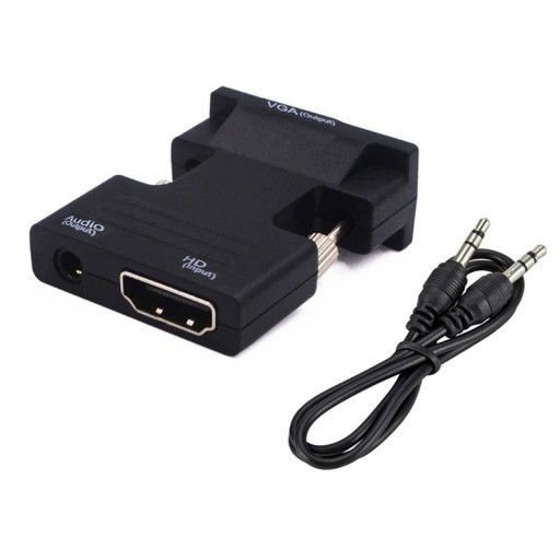 HDMI till VGA-adapter med oberoende ljudutgång Digital signalomvandlare Reducer för monitor TV-projektor Kompatibel med PC Notebook