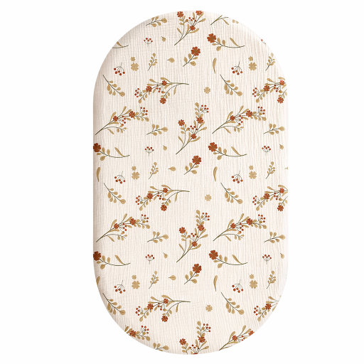 Aankleedkussen voor kinderbed tot 83 × 43 × 5 cm Katoenen muslin stretch aankleedkussen Ovale vorm Kleurrijk met patronen