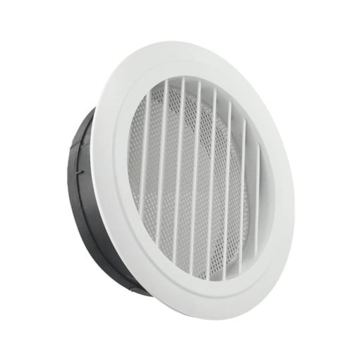 Abertura de ventilación redonda 75 mm 110x65x70 mm Rejilla plástica ajustable ABS Cubierta de lamas para pared y techo Cubierta de ventilación