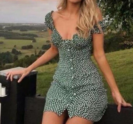 Abito mini da donna con scollatura profonda A2792