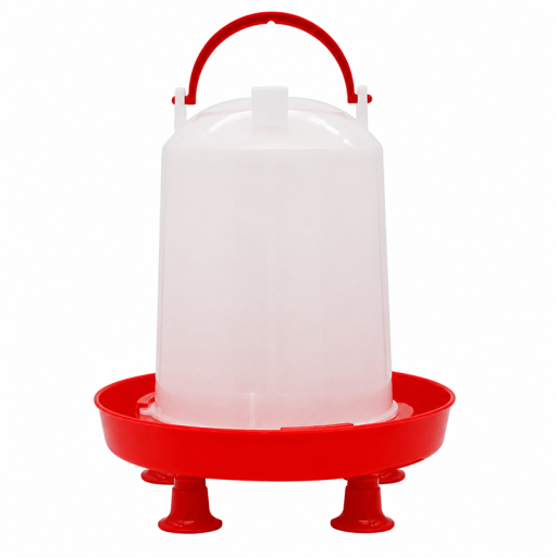 Abreuvoir en plastique pour volaille avec poignée et pieds surélevés capacité 3 l 23,4 x 32 cm rouge pour poules et poussins