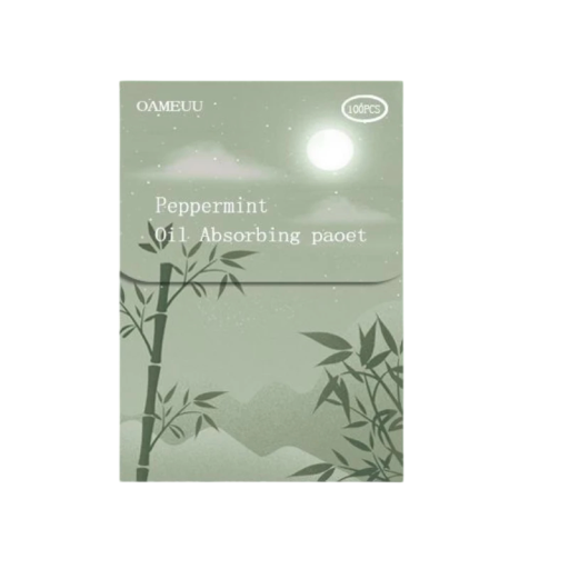 Absorpční matující papírky na obličej 100 ks s peprmintovým olejem Odstranění mazu z mastné pleti Matování bez make-upu Do kabelky