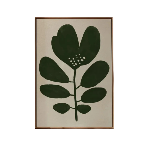 Abstrakti kasvi seinätaulu 40 × 60 cm kangaspainatus vihreä luonnollinen teema sisustukseen ilman kehystä