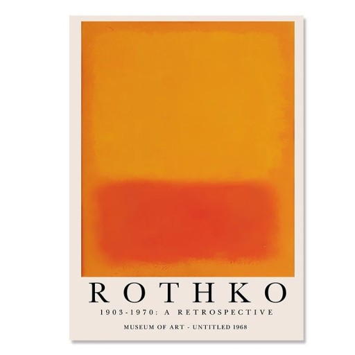 Absztrakt poszter 21 x 30 cm Narancssárga gradáció inspiráció Mark Rothko Vászonnyomtatás Keret nélkül Modern falikép