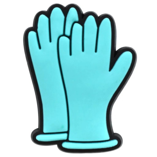 Accessoire pour crocs gants 2–3 cm PVC bleu décoration médicale pour chaussures avec motif de gants de protection décoration de chaussures