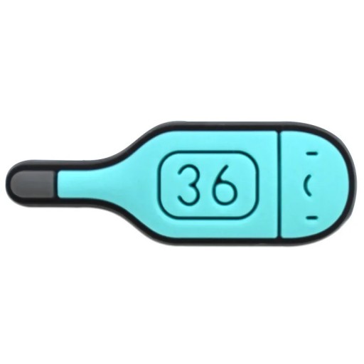 Accessoire pour crocs thermomètre motif médical 2–3 cm PVC décoration bleue pour chaussures crocs ornement avec motif de mesure de température