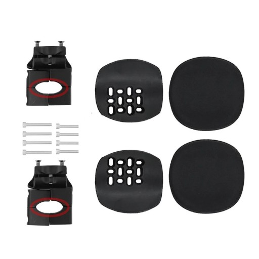 Accessoirehouder voor AERO stuur zwart set montagematerialen met ringen en schroeven voor bevestiging van accessoires op hometrainer