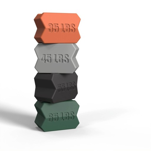 Acessório de silicone para fortalecimento da mandíbula para modelar os músculos mastigatórios em quatro variantes de resistência e cor para diferentes níveis de treino da mandíbula