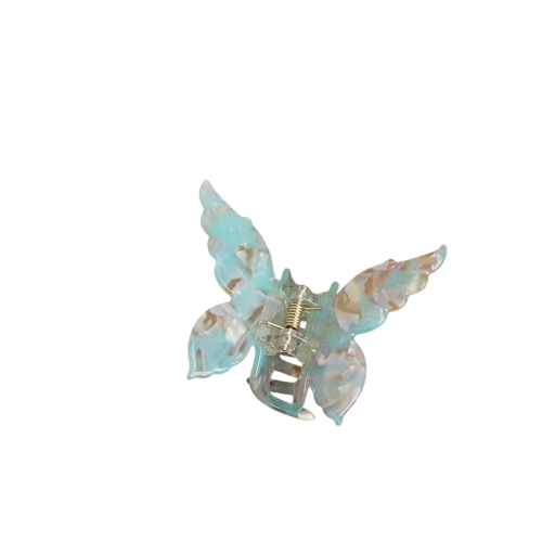 Acetátový motýlí drápek do vlasů 7,5x6,2 cm Zeleno-barevná francouzská retro elegantní sponka Dámské vlasové doplňky Plastová ozdoba Styling