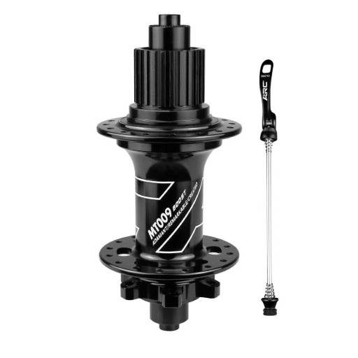 Achterwielnaaf Boost MS 12s 141x10 mm 32 gaten zwart met snelspanner voor mountainbikes MTB