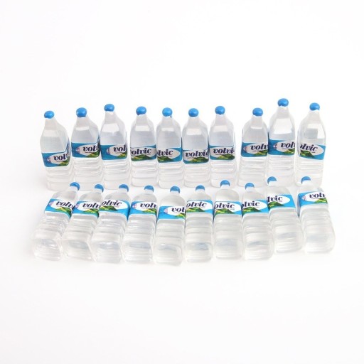 Acqua in bottiglia per bambole 10 pz Mini bottiglie trasparenti con tappo ed etichetta Accessorio in plastica realistico per il gioco con le bambole