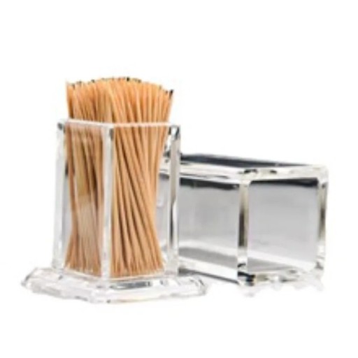 Acryl dispenser til tandstikkere 7,6 × 4,8 cm transparent beholder til tandstikkere bordorganisator til køkkenet