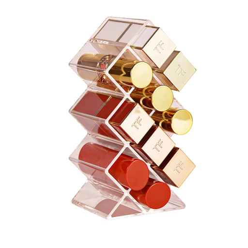 Acryl organizer voor lippenstiften 10 vakken 15,5 x 6 x 7,5 cm make-up houder cosmetica opbergdoos voor kwasten en lippenstiften