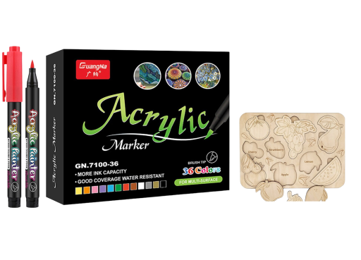 Acryl-Set mit Holzpuzzles