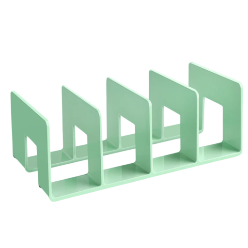 Acrylic Book Stand with Multiple Compartments 34 x 14.3 x 13.3 x 8 cm Desktop Organiser for Books and Documents Office Use