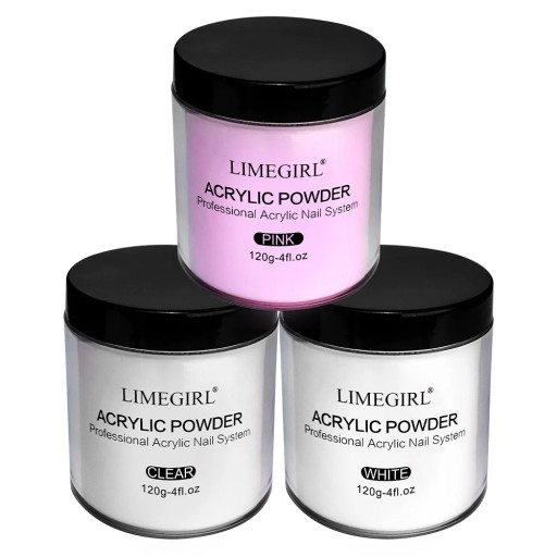 Acrylic Nail Powder 120 g Professional Acrylic Pink White Clear Nail Extension and Modelling Salon and Home Use