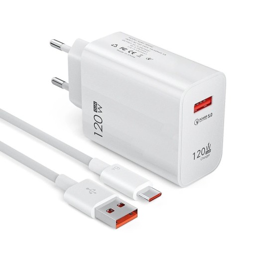 Adaptador de carregamento rápido 120 W com cabo USB C
