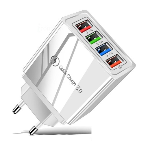 Adaptador de carregamento rápido 4 portas USB