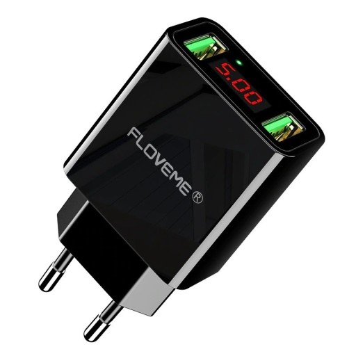 Adaptador de Rede Dual USB com Ecrã