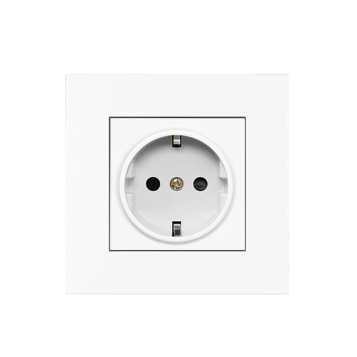 Adaptador de tomada EU 220V 16A 86×86 mm Tomada eléctrica universal com aterramento e saída USB 5V 2.1A Tomada de parede residencial