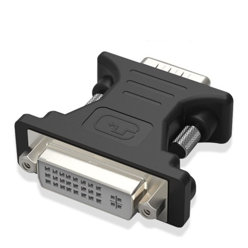 Adaptador DVI-I hembra a VGA macho para computadoras y monitores con puerto VGA Reducción compacta sin cable Tornillos de sujeción Negro