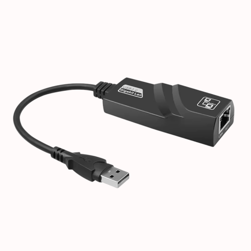 Adaptador LAN Gigabit RJ45 con interfaz USB 3.0 tarjeta de red externa Ethernet negra para portátil PC MacBook