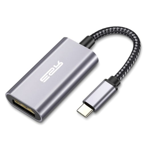Adaptador USB-C para HDMI Conector USB-C 3.1 macho e HDMI fêmea Cabo trançado de 10 cm Caixa em alumínio Cinza Para portátil e monitor
