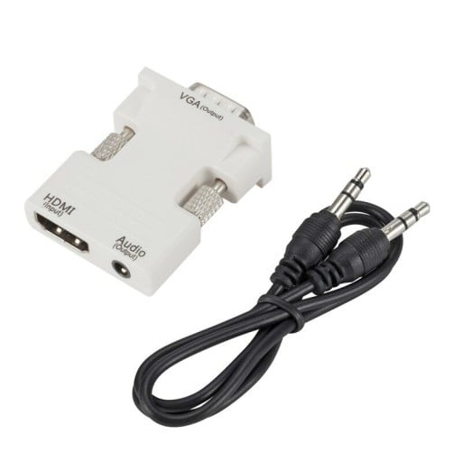Adaptateur HDMI vers VGA avec sortie audio 3,5 mm et câble audio Pour connecter des appareils HDMI à un moniteur ou un projecteur VGA Résolution