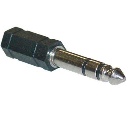 Adaptateur jack 3,5 mm femelle vers 6,5 mm mâle Réduction pour connecter des écouteurs ou un câble audio à une prise de 6,5 mm Corps hexagonal noir