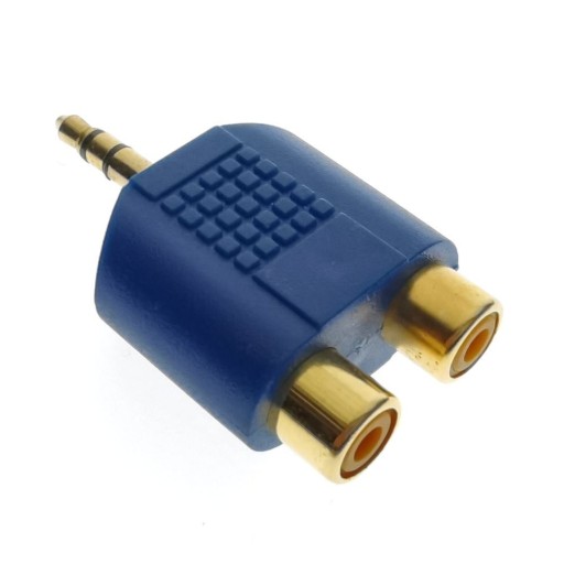 Adapter 3,5 mm uttag till 2x RCA M/F