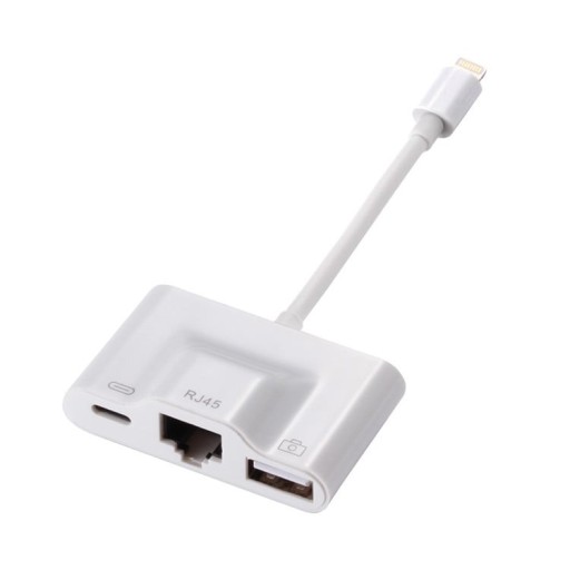 Adapter Apple iPhone Lightning-hoz USB / Lightning / Ethernet LAN-hoz