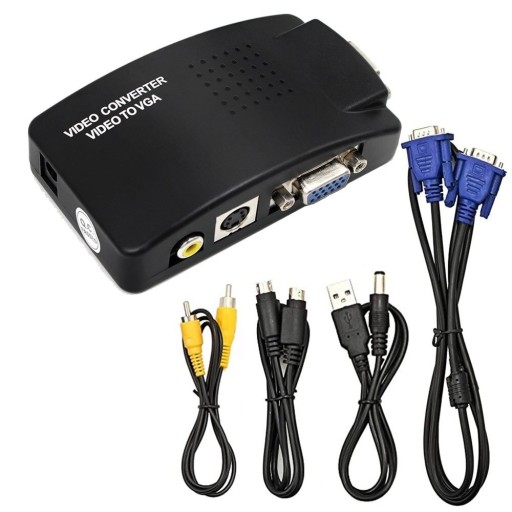 Adapter AV / VGA til VGA med tilbehør
