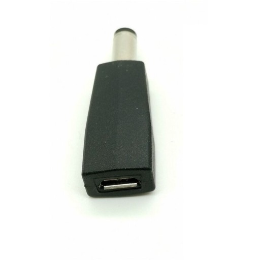 Adapter Micro USB hun til DC 5,5 x 2,1 mm han Strømreduktionsadapter til 5 V enheder med DC indgang Kompakt design i sort farve