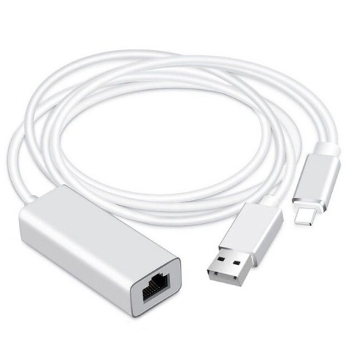 Adapter til Apple iPhone Lightning / USB til Ethernet LAN